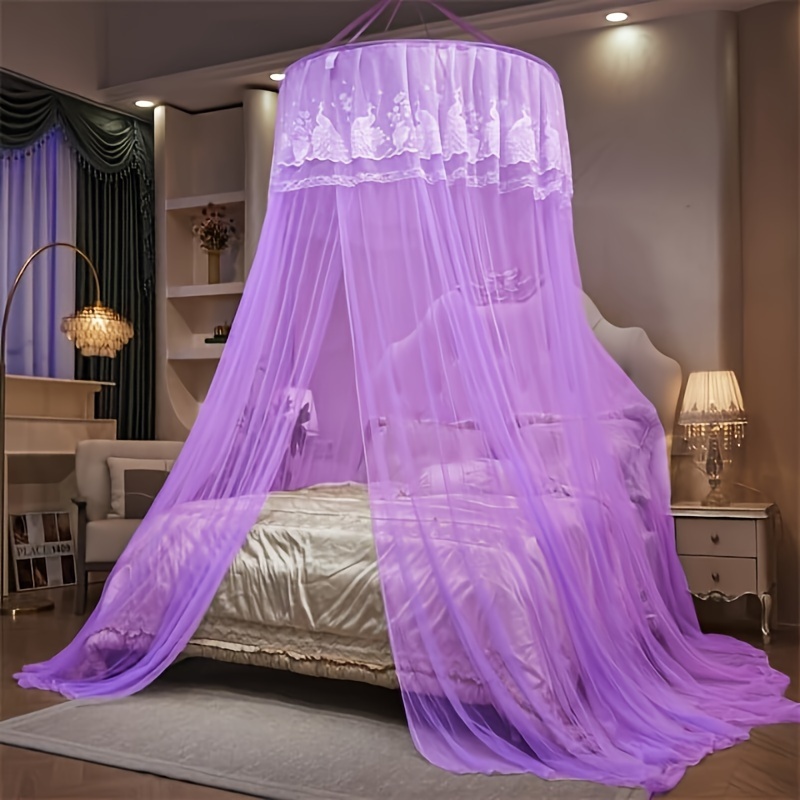 1pc Luxury Mosquito Net For Bed Round Hoop Sheer Canopy For Home