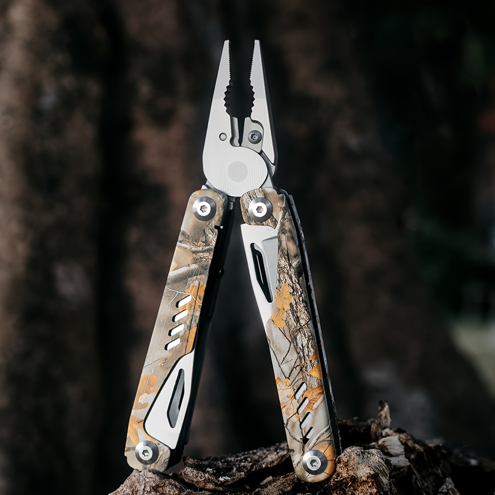 16-in-1 Multi Tool With Safety Locks - Stainless Steel Survival Tool With Pliers, Knife & Sheath