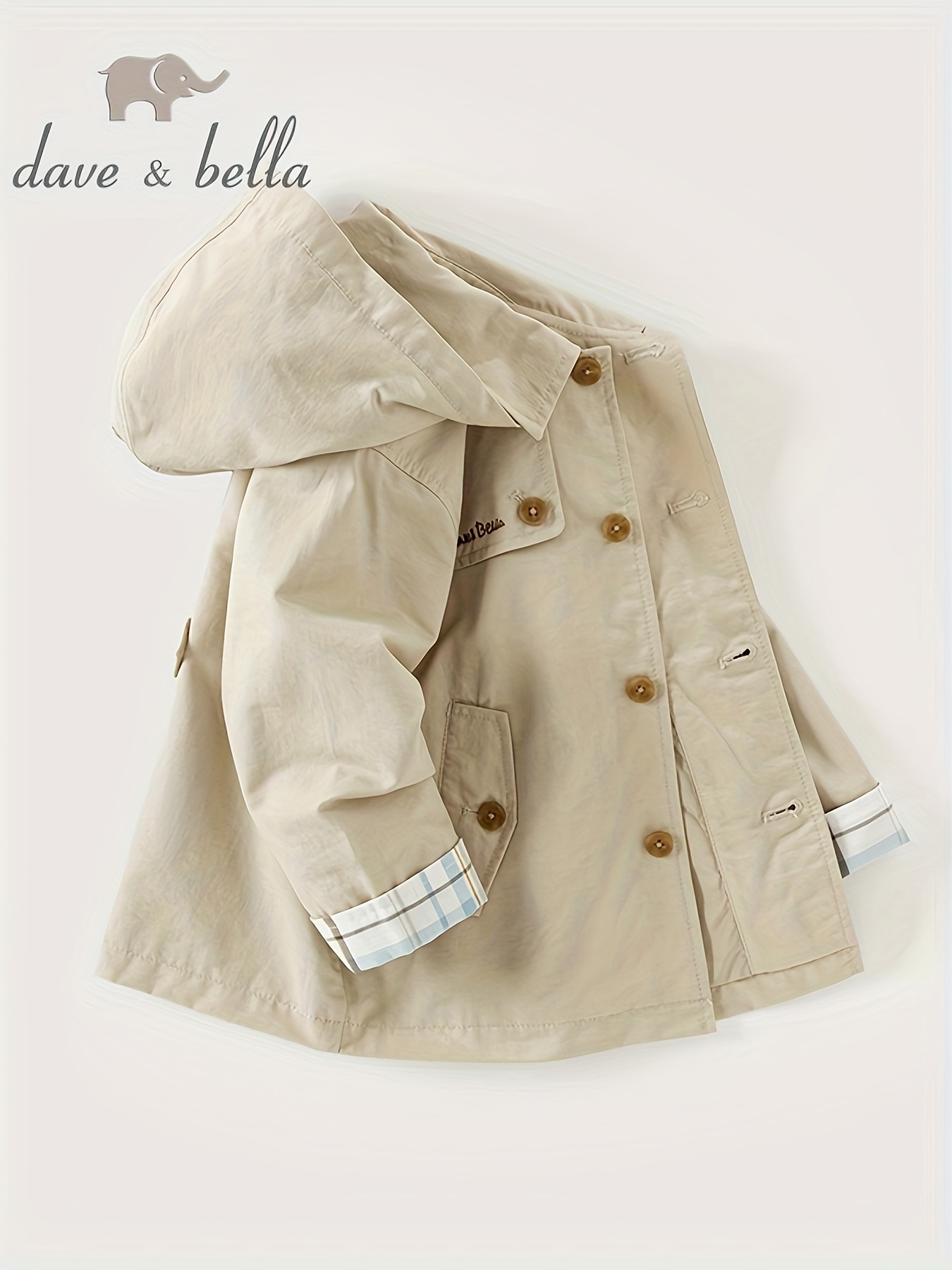 boys cotton blend trench coat casual hooded Temu Australia