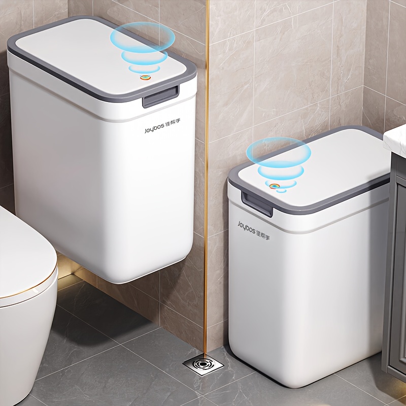 Bathroom trash can with lid, 9-liter trash can,   with strong   tape,  -up lid, small narrow plastic trash can, suitable for bath , bed , offices, and living  ., Cute Trash Can, Diaper Trash Can,  s For Kitchen, Trash Can On Wheels, Toilet Bins, Narrow Trash Can, Under Sink Trash Can, Cute  