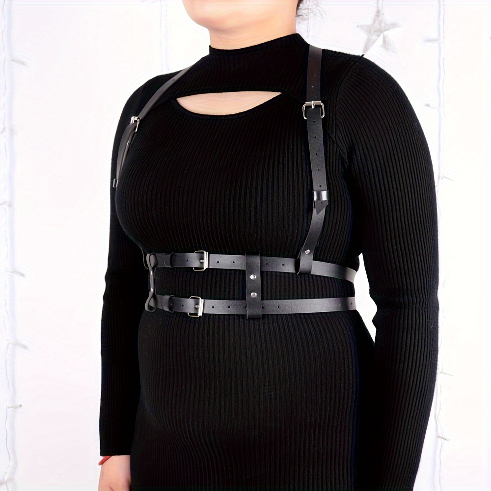 Women's Harness Belt Street Punk Style with Rivet Detail, Plus Size