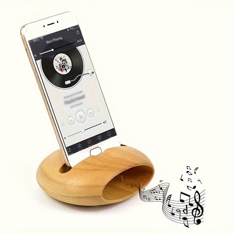 

Wooden Phone Stand Amplifier, Universal Beech Wood Desktop Multi-functional Pen Holder Base, Natural Acoustic Sound Amplification Speaker Dock For Smartphones