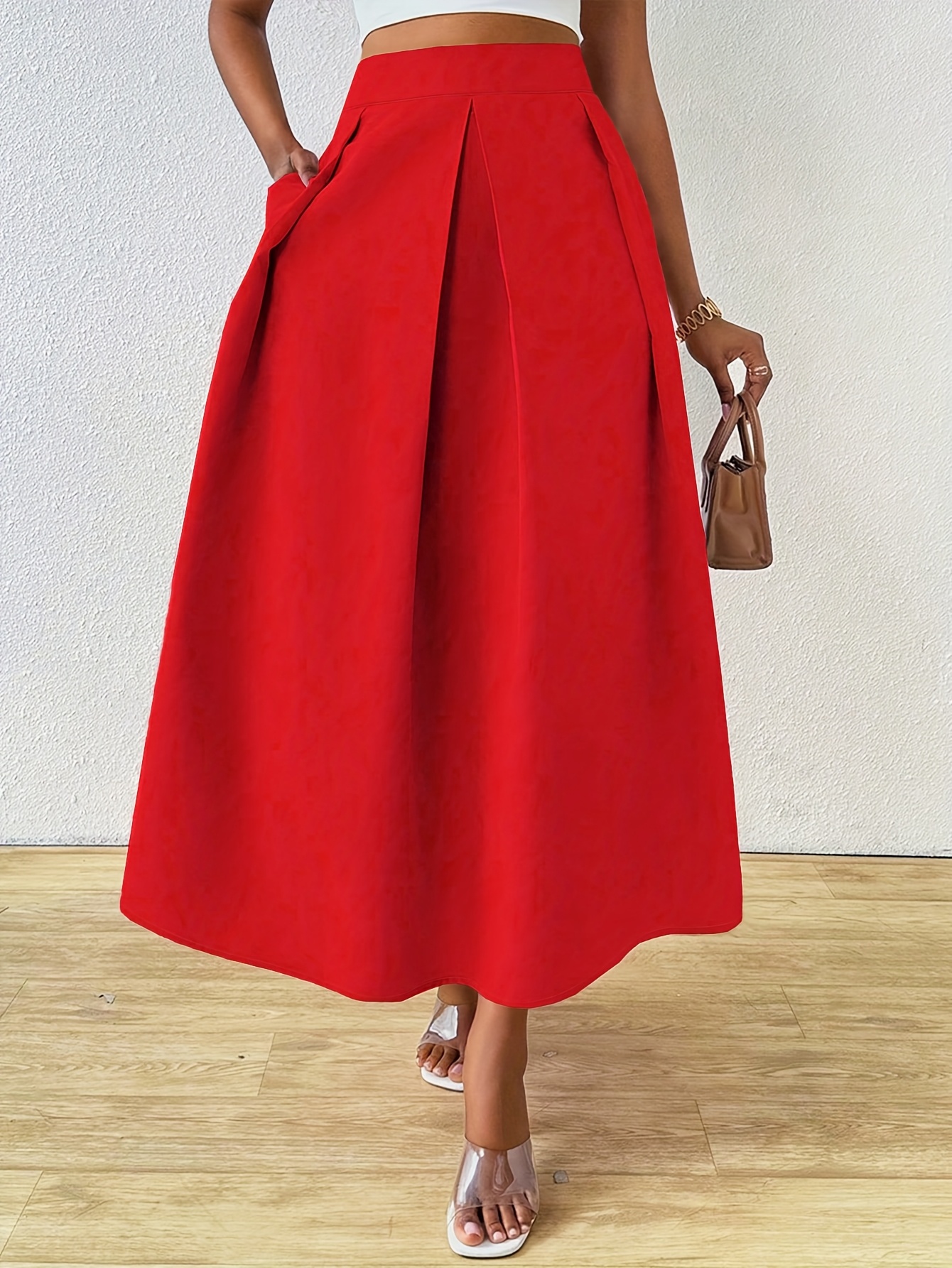 Midi Skirt Red Ruched Maxi Skirt Womens Skirts Ruched Midi Skirt