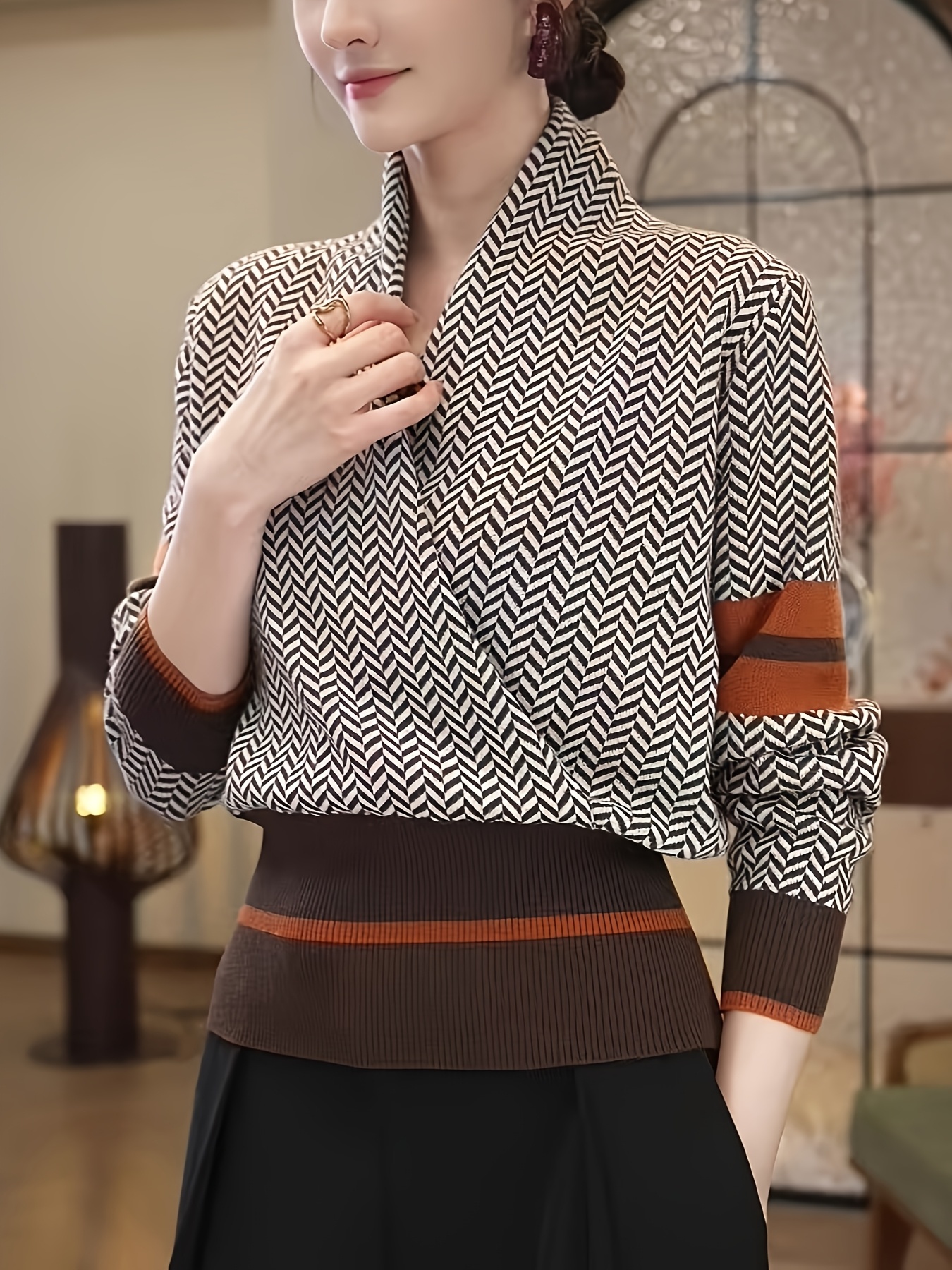 new autumn and winter batwing sleeve v neck sweater stylish and versatile loose knit top