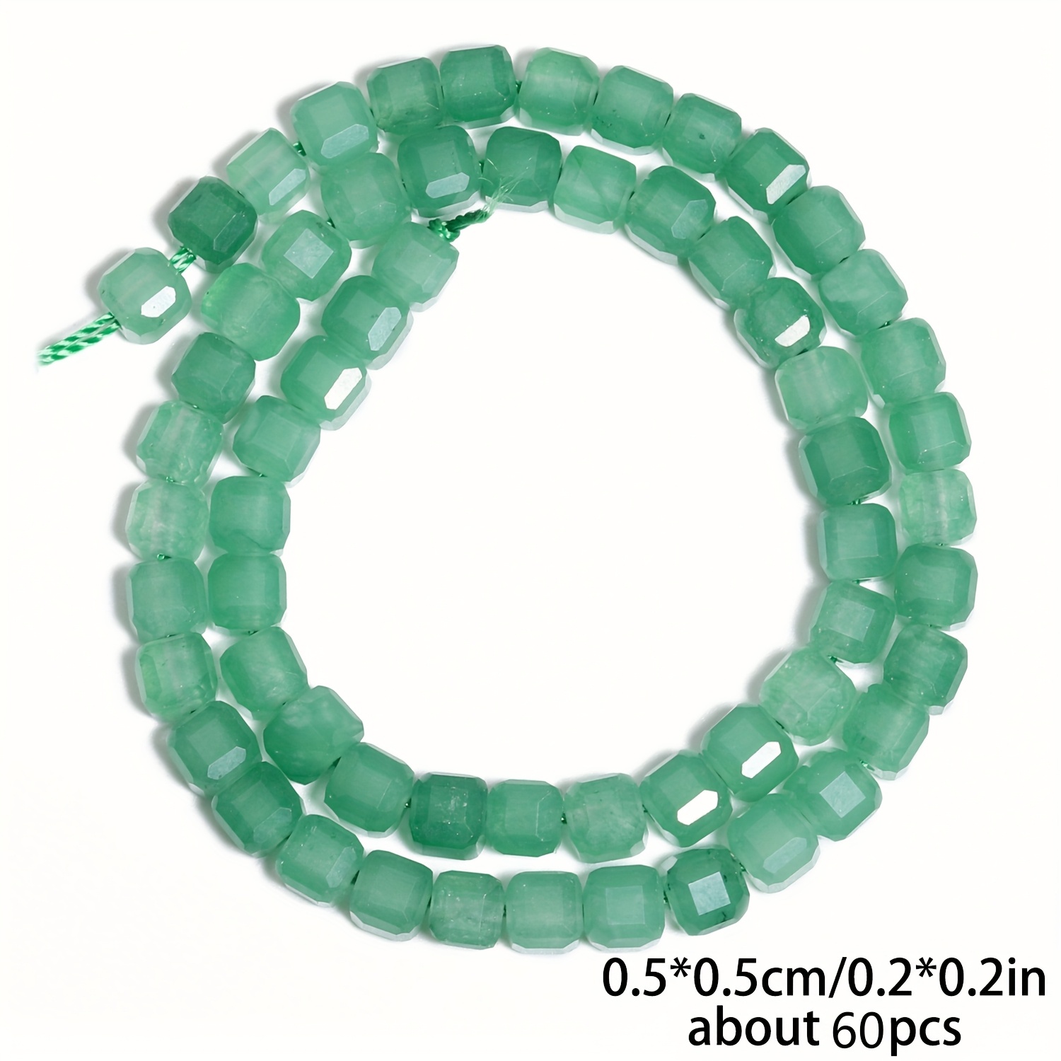 TEMU 5/7mm AAA Cube Naturelle Vert Aventurine Perles Carrées Spacer Perles Pour La Fabrication de Bijoux DIY Bracelets Accessoires