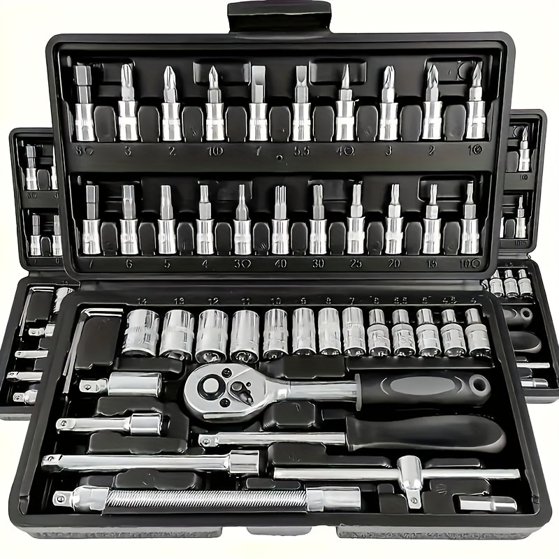 

A Set Of 46/150 Pieces Upgraded Auto Repair Tool Set, Tool Set, Maintenance, Suitable For Automotive And Industrial Maintenance Tool Combination Set, Suitable For Motorcycle And Car Repair.