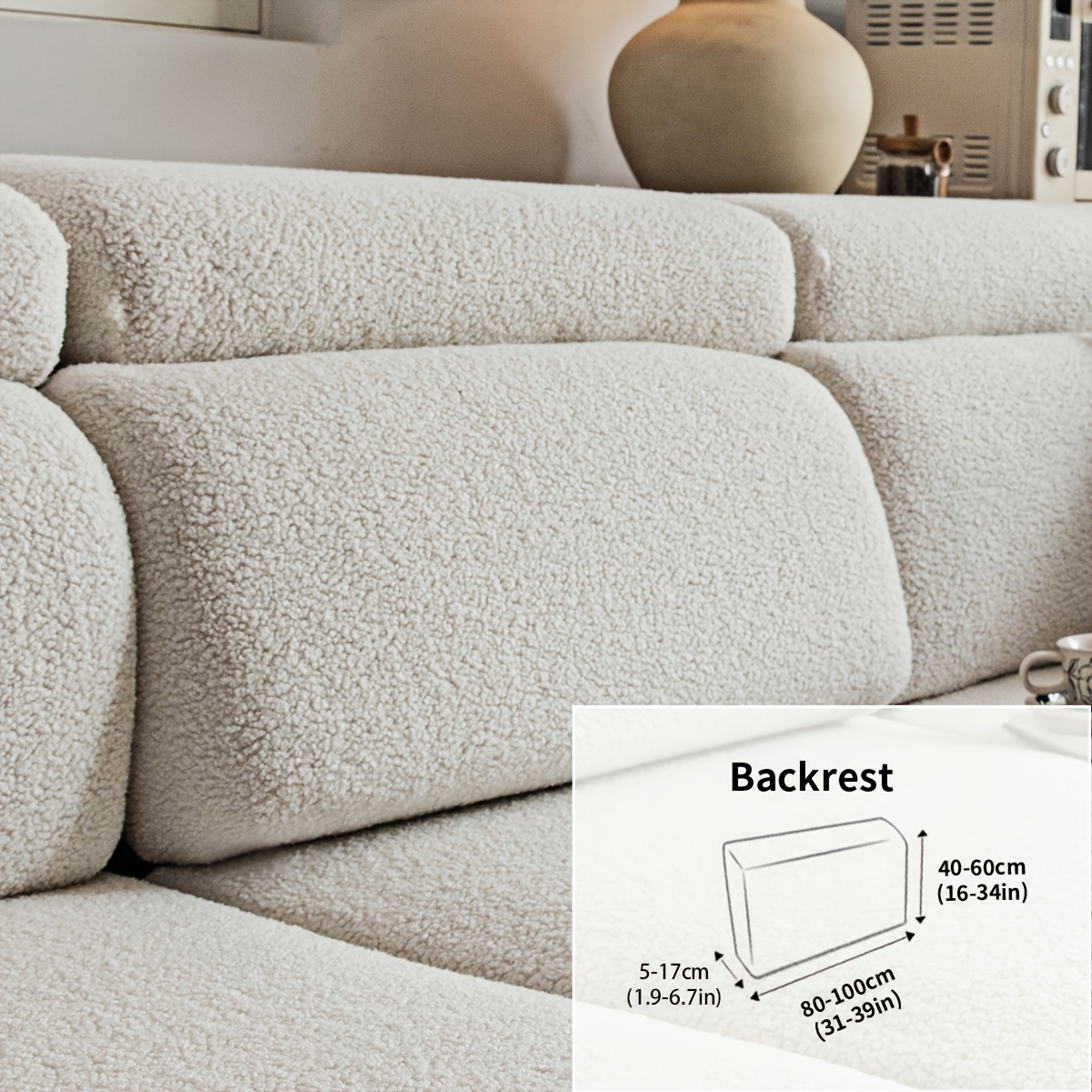 TEMU 1 Housse de canapé en peluche, Housse de canapé en matériau élastique, Convient à toutes , Disponible en plusieurs tailles et couleurs, Lavable