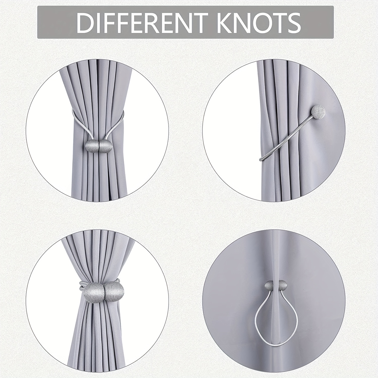 2pcs Magnetic Curtain Clips, Curtain Holders, 2pcs Magnetic Curtain Ties, Curtain Accessories, Curtain Clips, Rope, Home Decor, Curtain Tiebacks, Magnetic Clips, Magnetic Weave Hanging Clips