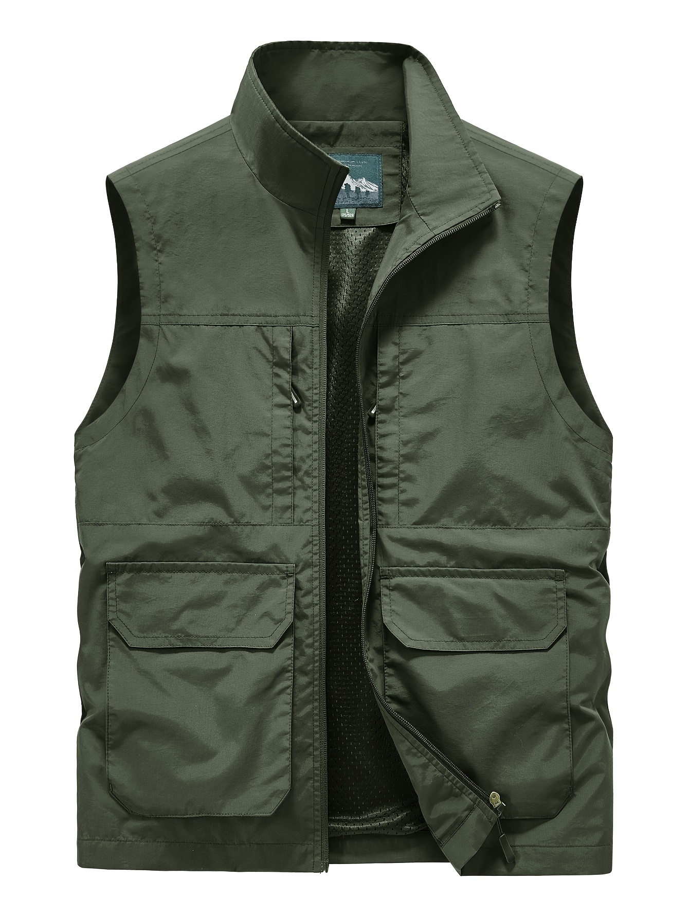 men's lightweight nylon sleeveless vest multiple pockets Temu