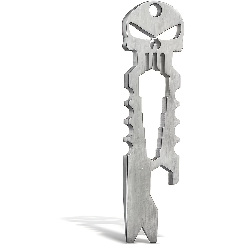 Titanium Alloy Skull-Shaped Multifunctional Keychain Tool