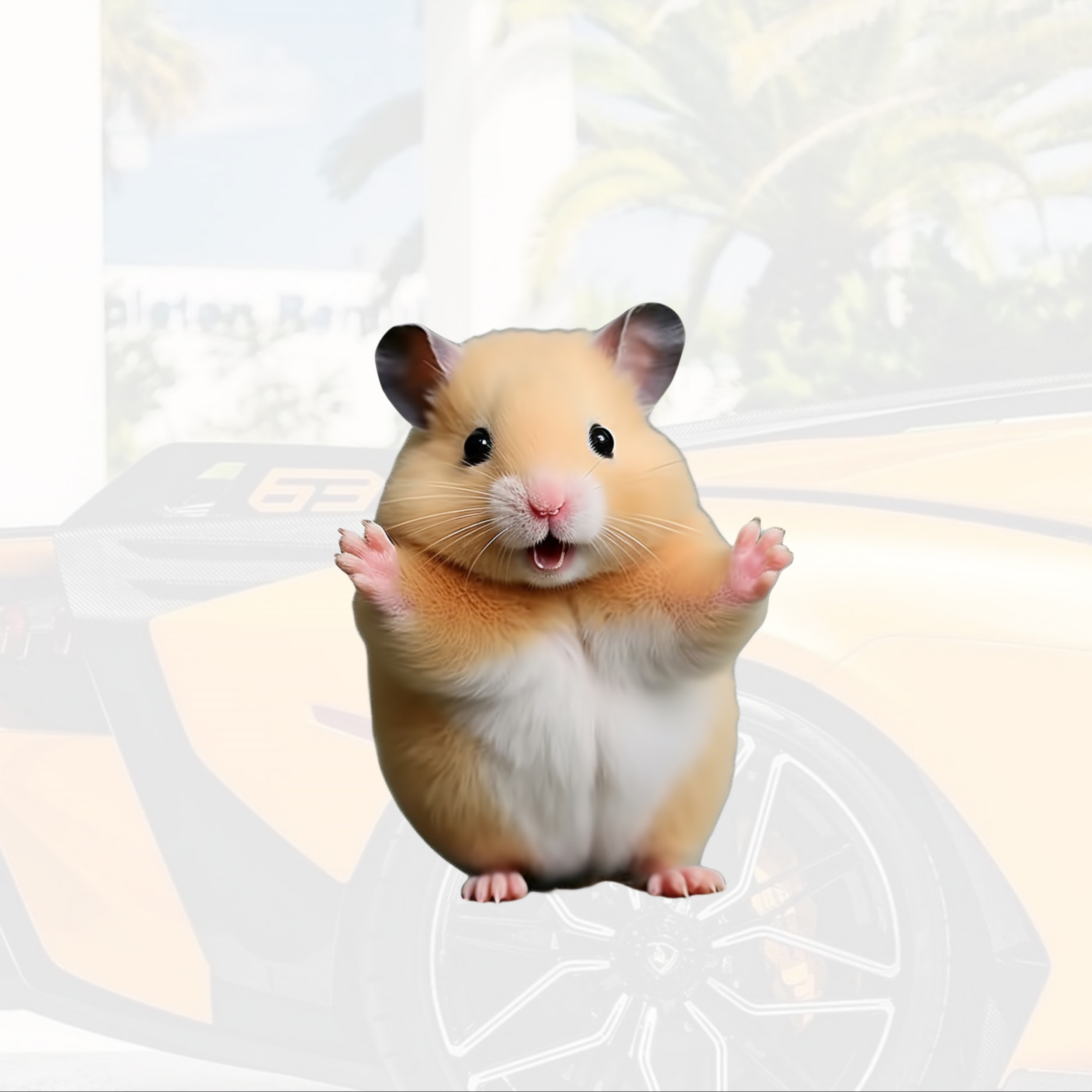 

Hamster Pattern Creative Vinyl Waterproof Sticker Car Decal, For Laptop, Wall Window, Bumper Sticker