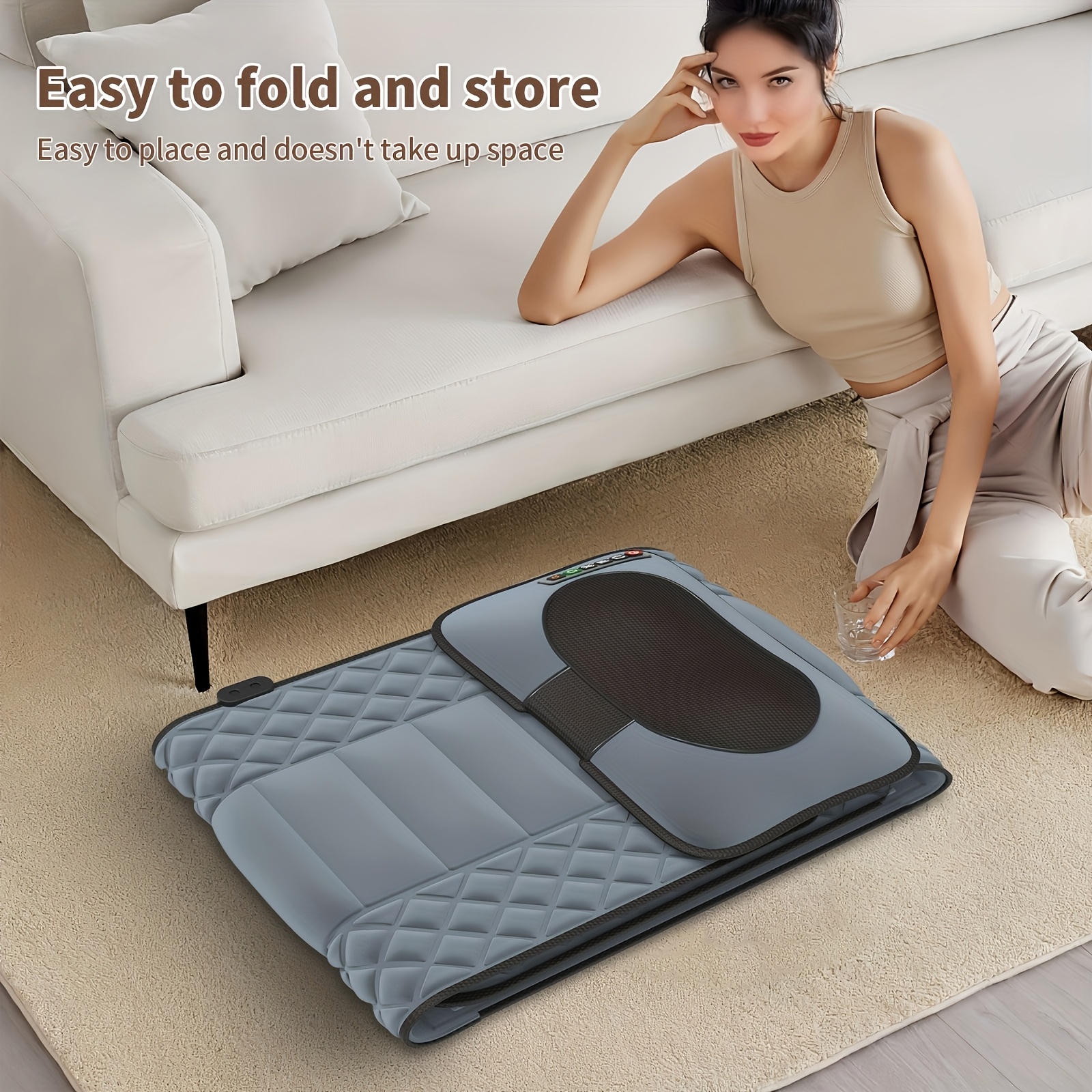   Complete Massage Cushion Featuring Heat, Shiatsu Neck Massager, 10 Vibration Settings with 9  , for Neck, Legs, Buttocks, And Back, Portable Massage Chair Pad, Aids in Body,   Home And Office Use, Great Gift for   Men And Women