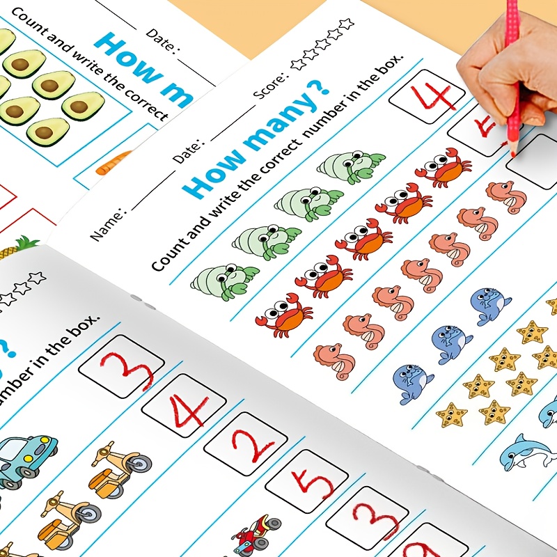 Number Handwriting Practice Workbook for Kids, Addition & Subtraction
