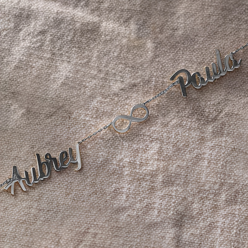 TEMU Collana Personalizzata in Acciaio Inossidabile con Cuore e ', Pendente Minimalista per Coppie con 2 Nomi, per Famiglia, Regalo Unico e Unisex ,