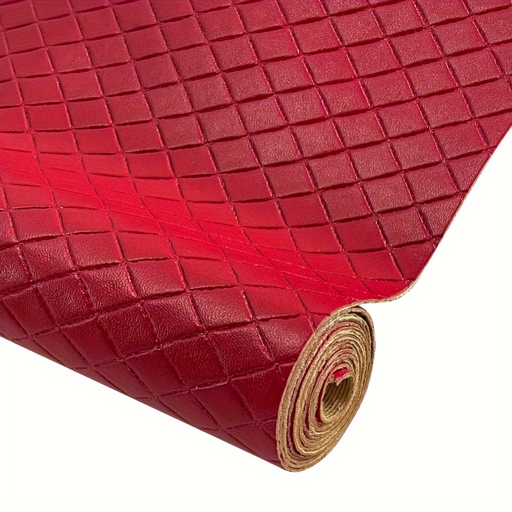 

By The Yard Diamond Pattern Embossed Leather, Soft Synthetic Leather, 11.8" X 53" (30cm X 135cm), For Diy Crafts, Hair Accessories, Handbags & Art Projects