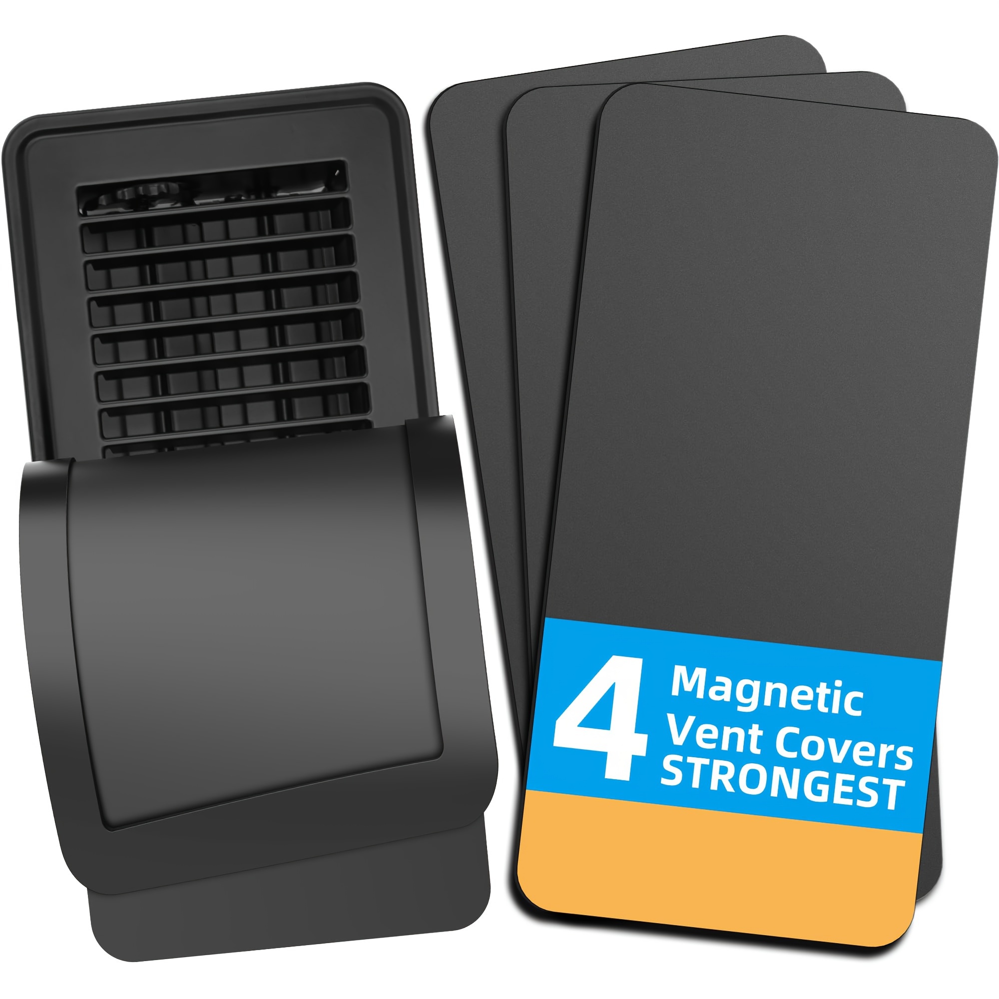 

2/4pcs Black Magnetic Vent Covers, 4" X 12" - Strongest 4pcs, Pvc, For Residential & Rv Hvac And Ac Vents, Ideal For Floor, Wall & Ceiling