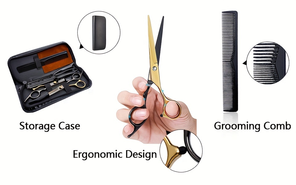 13 pcs 理发剪刀套件，专业理发剪带理发剪刀稀剪，理发剪剪，男士剪发混合沙龙剪刀 商品详情 1
