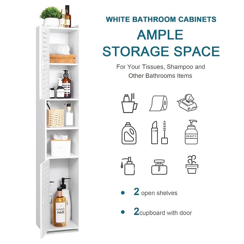 38 2 X 7 9 X 7 1 Inch Freestanding Bathroom Storage Shelf