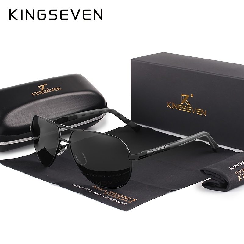 Image of Kingseven Men's Pilot Polarized - Vintage Style, Stainless , Tac Lens, Ideal For Sports, Driving, And Driving Eyewear|vintage Fashion|tac Polarized Lens