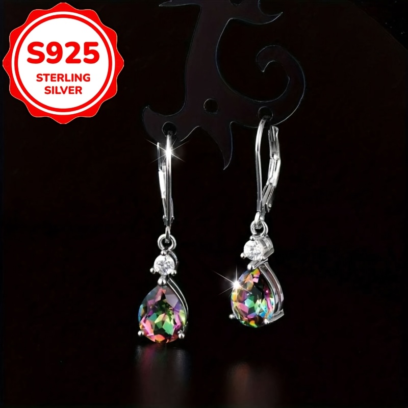 2pc Women's Stylish S925 Zirconia Stud Earrings with Ear Hooks