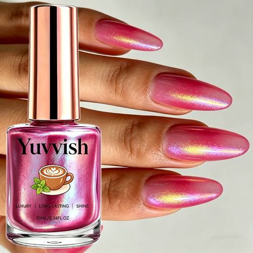 mermaid pink nail hardener long lasting non fading quick dry iridescent pearlescent aurora effect easy application all match non picky home beginner friendly fine shimmer pearlescent girly feel