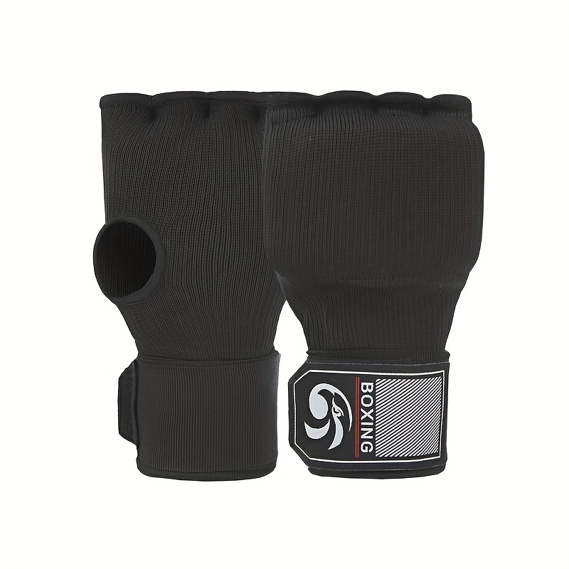 Image of 1 Pair Of Gel-filled Half-finger Boxing Training Gloves Gel-integrated Wraps Gym And Home Use Boxing Fitness Training Gloves Boxing Training Additions