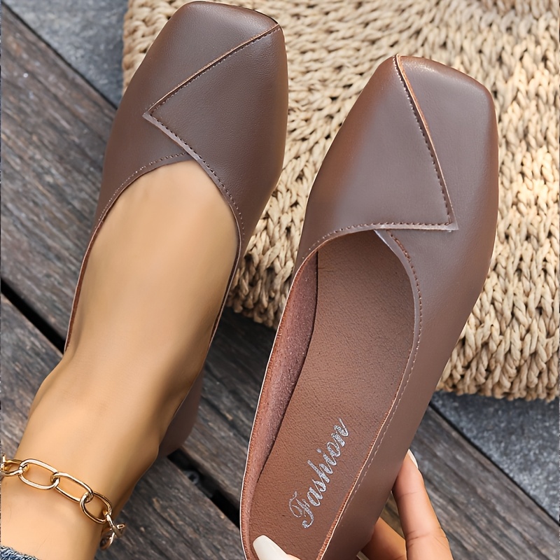 TEMU Ladies' Flat Shoes, Square-toe Shoes, Loafers, Casual Shoes, Korean Style Shallow Mouth Shoes, New Flat Shoes