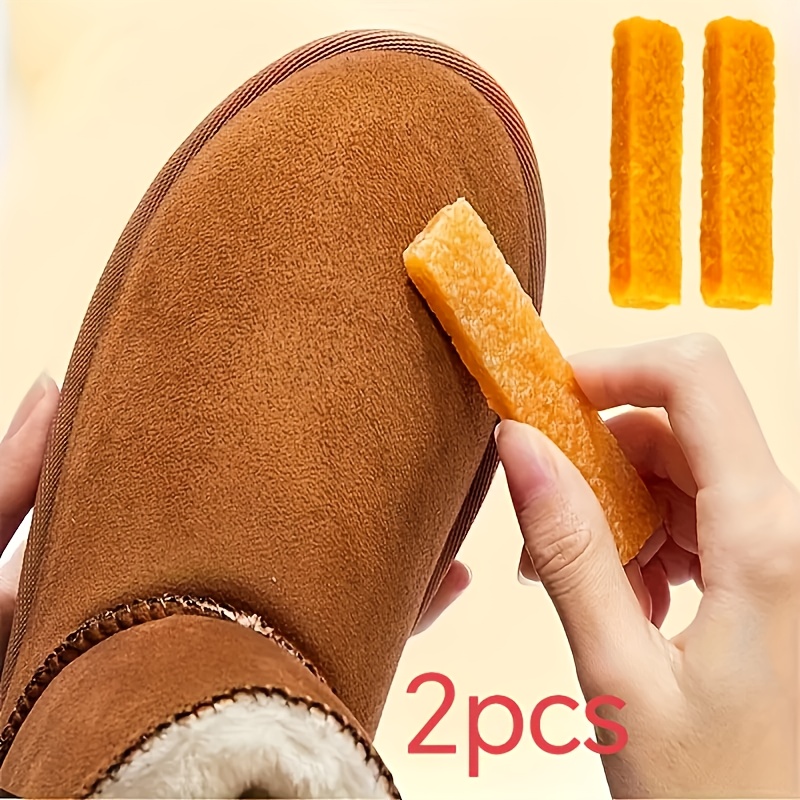 TEMU 2pcs Set Of Suede And Faux Leather Shoe Cleaning Products: Durable Natural Rubber Shoe Brushes For Easy And - Suitable For Home And Travel,