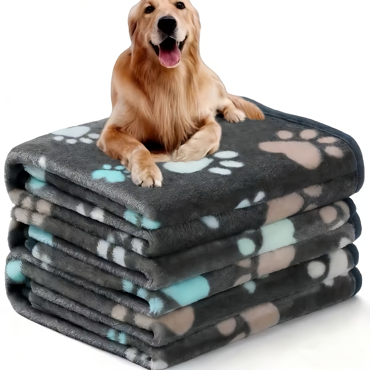 3pcs Coral Fleece Pet Blankets For Dogs And Cats - Soft Polyester Fiber, Machine Washable, With Paw Print Design - Versatile For Small To Large Breeds
