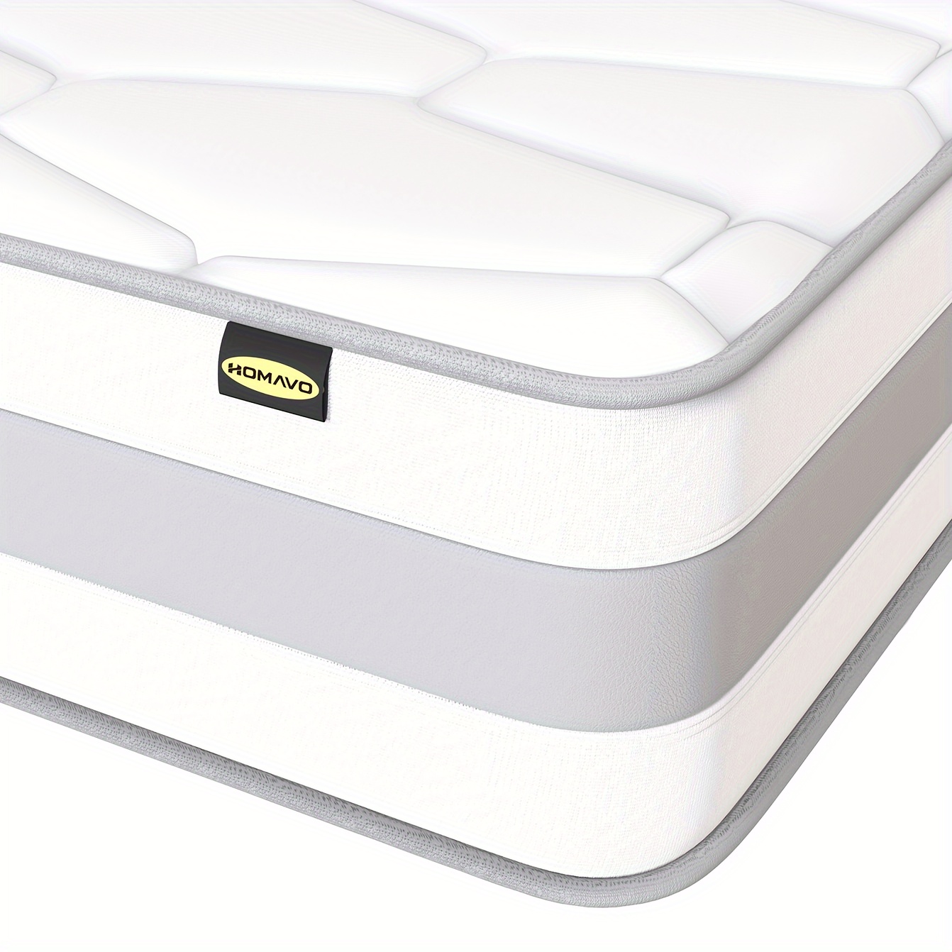 Temu Homavo Mattress, Hybrid Mattress With Pocket Springs And Memory Foam, Breathable Mattress, Orthopedic 7-Zone, Height 25Cm, H3 Firmness Medium
