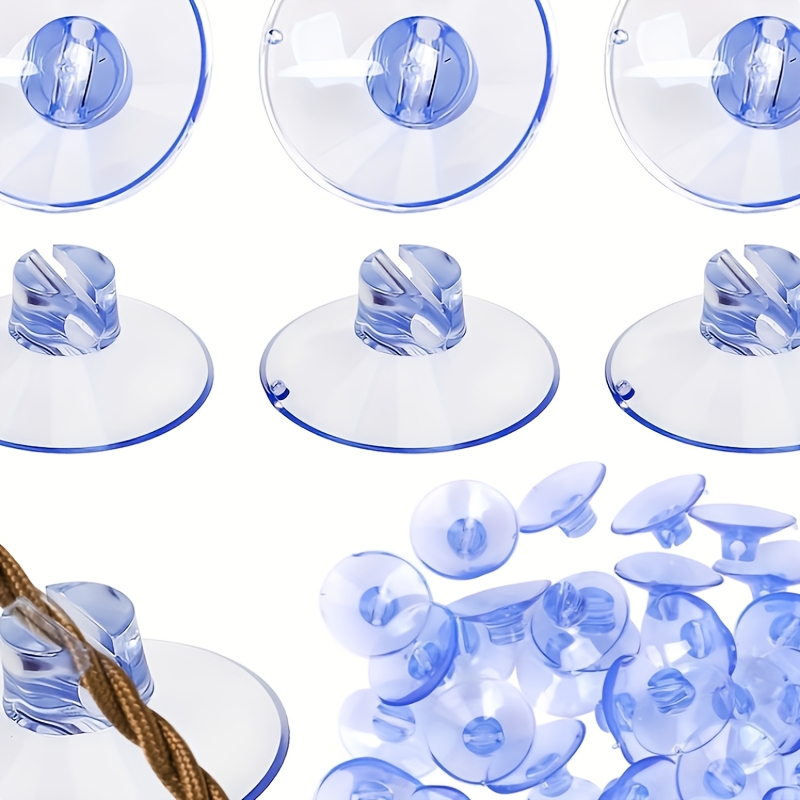 

50pcs Clear Plastic Suction Cup Hooks, 40mm Diameter, Wall Mount, Non-slip, , Rust Resistant, Polished For Hanging Christmas, Easter, New Year's Eve Lights And Window Decorations