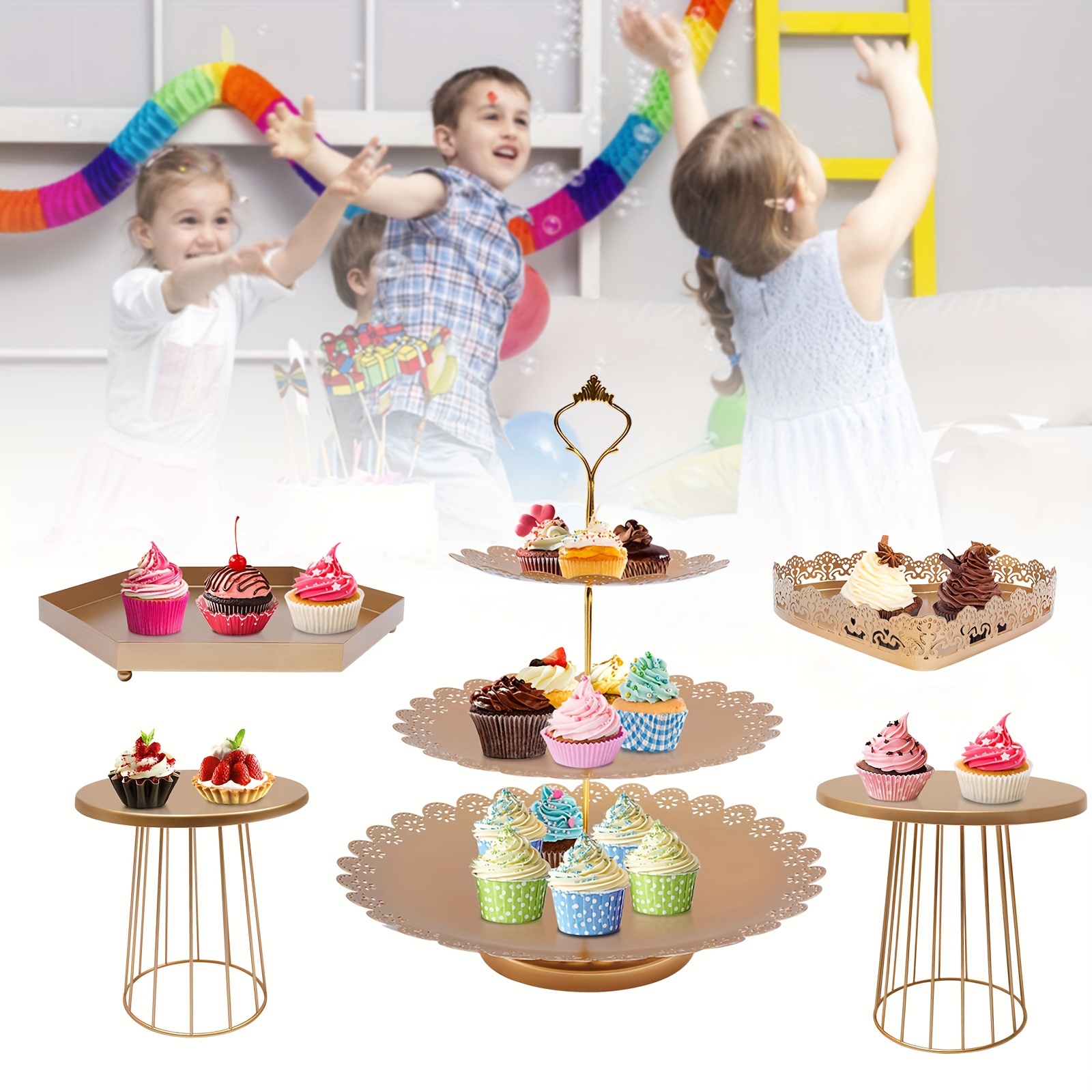 Cupcake stand with cheapest 6 piece plates