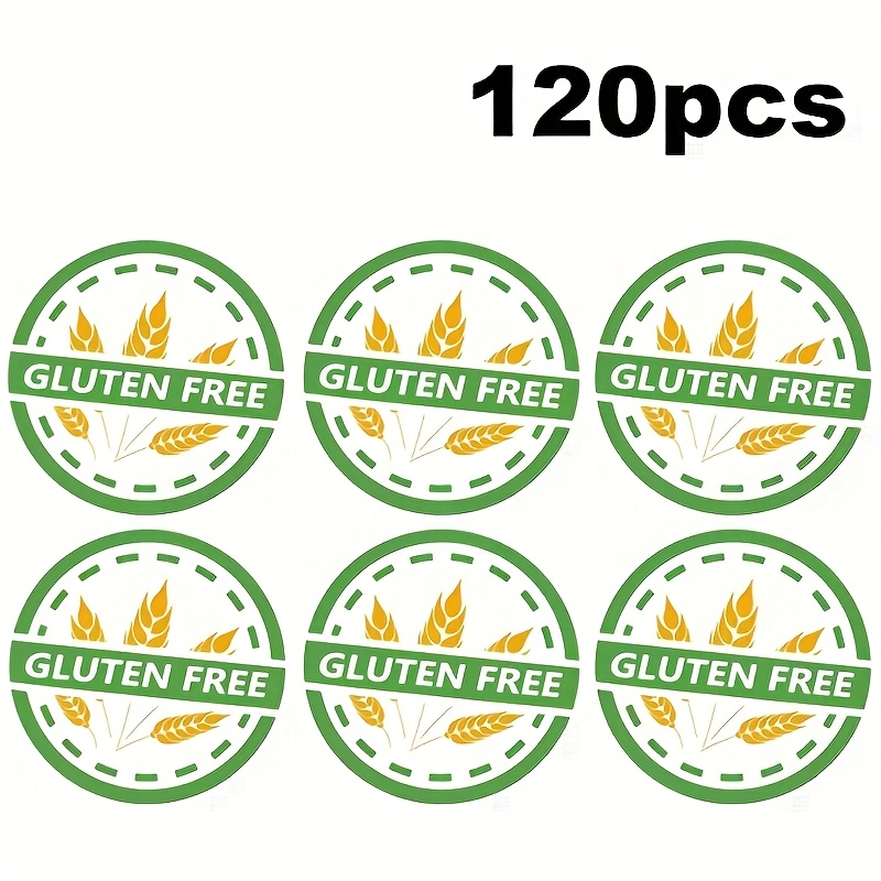 120pcs Gluten-free Labels - 1.5-inch Round Stickers For Food Allergies, Ideal For Businesses And Retailers