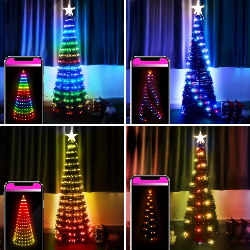 

Christmas Tree Decorative Lights, 7 Feet 280 Leds 11 Lighting Modes, Music Synchronization, App Control And With Remote, Suitable For Indoor, Outdoor, Patio, Christmas Decoration