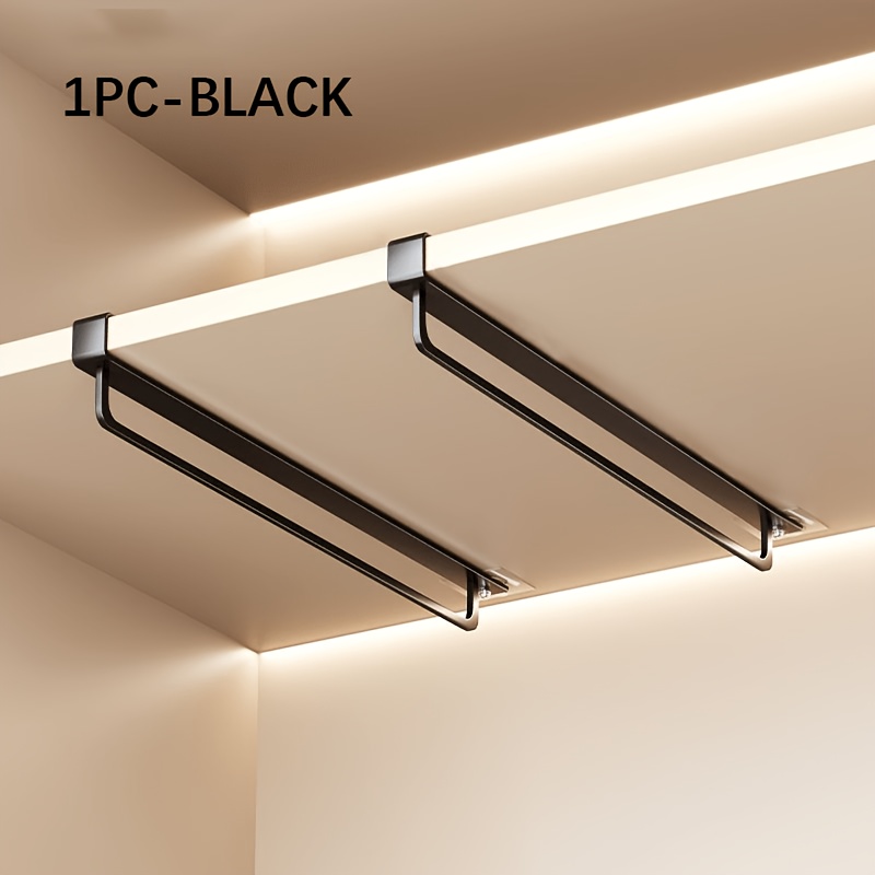 TEMU Tringle de suspension sous-penderie, organisateur de penderie et d'armoire perçage, disponible et blanc, encombrant, convient pour pantalons,