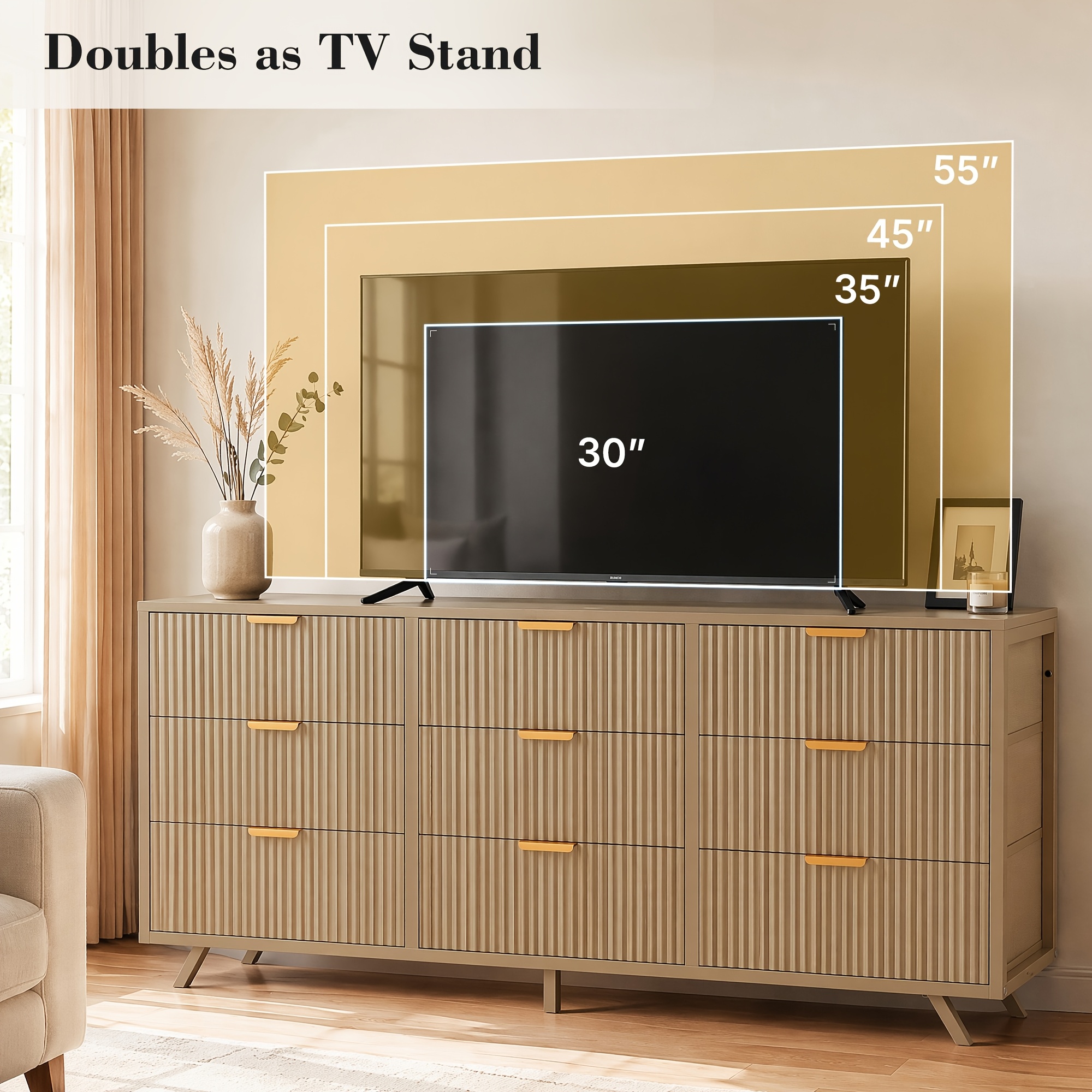 Bedroom Dresser with 9 Drawers, 57