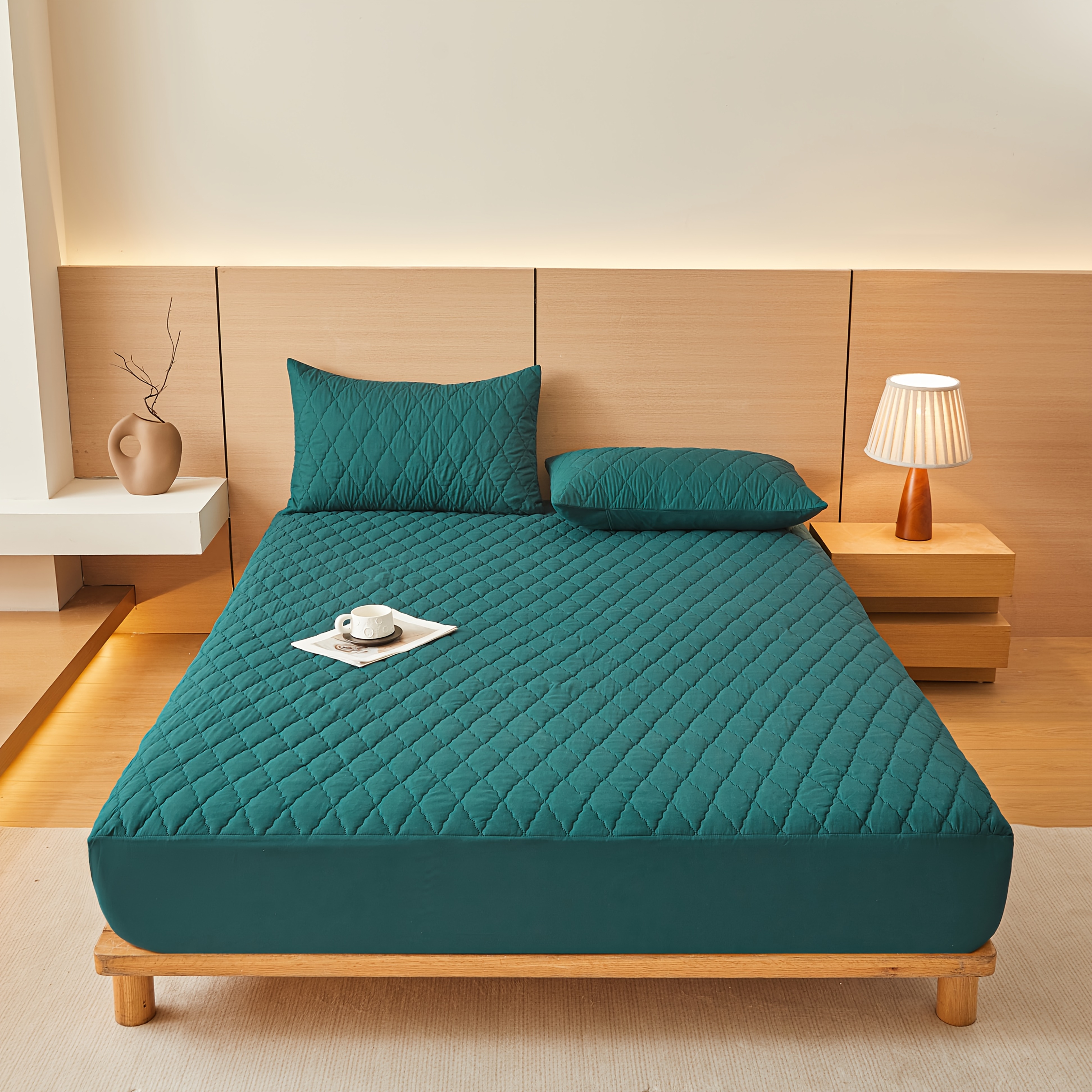 TEMU 1pc Waterproof Mattress Protector Cover, No Pillowcase Or Pillow Insert, Soft And Comfortable Solid Color Bedding Waterproof Mattress Cover For
