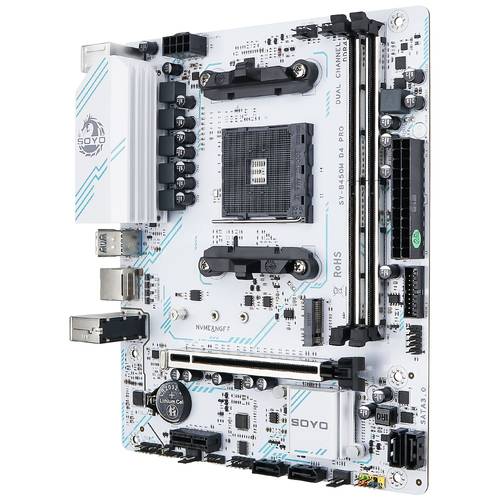 Motherboard Compatible with AMD B450 AM4 Socket 1000 - 5000 Cpus, Featuring DDR4 3200, SATA/M.2, PCIE 3.0 X16, Micro ATX, USB 2.0, And USB 3.0., Desktop Computer, Micro Atx Design, Sata Ports, Components, Performance, Micro Atx , Setup, Desktop