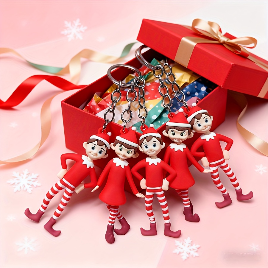 TEMU 5pcs Set Of Christmas Keychain Ornaments, Couple Style/cute Gift, Car And Bag Decoration Additions, Multi-scene Party Decoration - Unique Couple