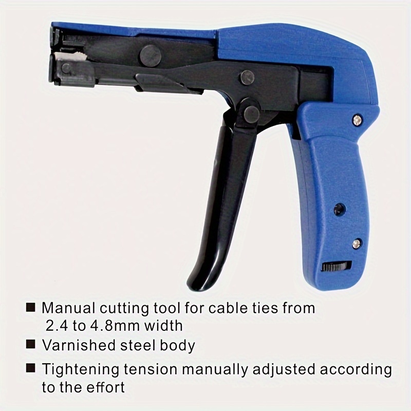 1pc cable tie gun manual nylon zip tie fastening tool with adjustable tension and cutting feature hs 600a non electric hand operation durable aluminum alloy construction with pvc grip
