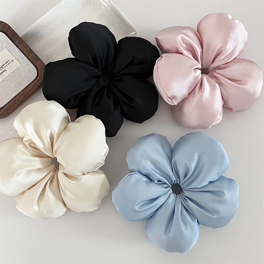 

1pc Elegant Scrunchie, Solid Color, , For High Bun, Ponytail, , Hair Accessory, Fabric Material, Stylish Hair Tie