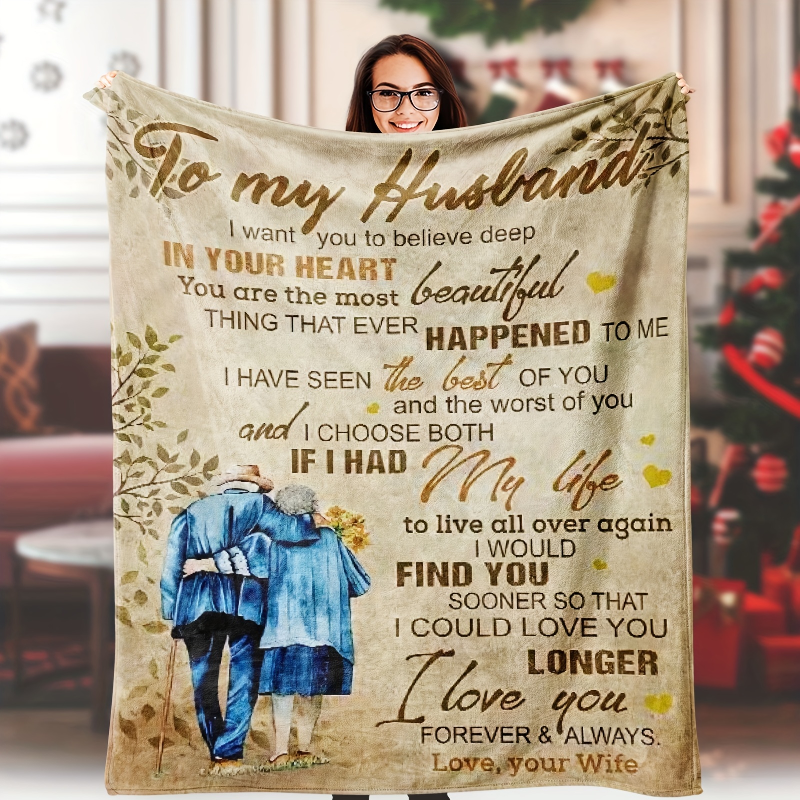 

Gifts For Husband From Wife, To My Husband Blanket Wedding Anniversary Romantic Gifts For Husband Birthday Christmas Valentine's Fathers Day Blanket, Presents For Him 60" X 80", Soft Flannel Blanket