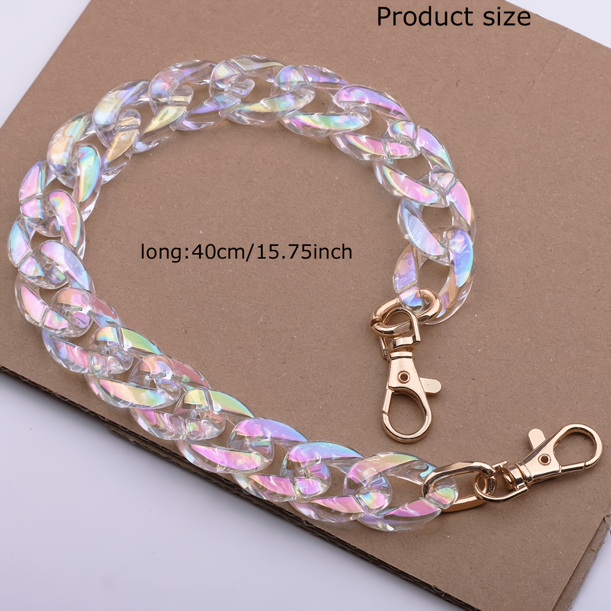 TEMU 40cm Short Resin Bag Handle Replacement Chain, Bag Accessory Chain, Bag Accessory Pendant, Clothing Bag Shoes Phone Decoration Supplies, Wallet