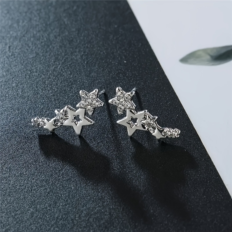 TEMU 1 Pair Of Sweet, Creative And Easy Star Geometric Earrings For Women, The Most Valentine's Day Birthday Gifts For Delicate Ladies And Daily Wear