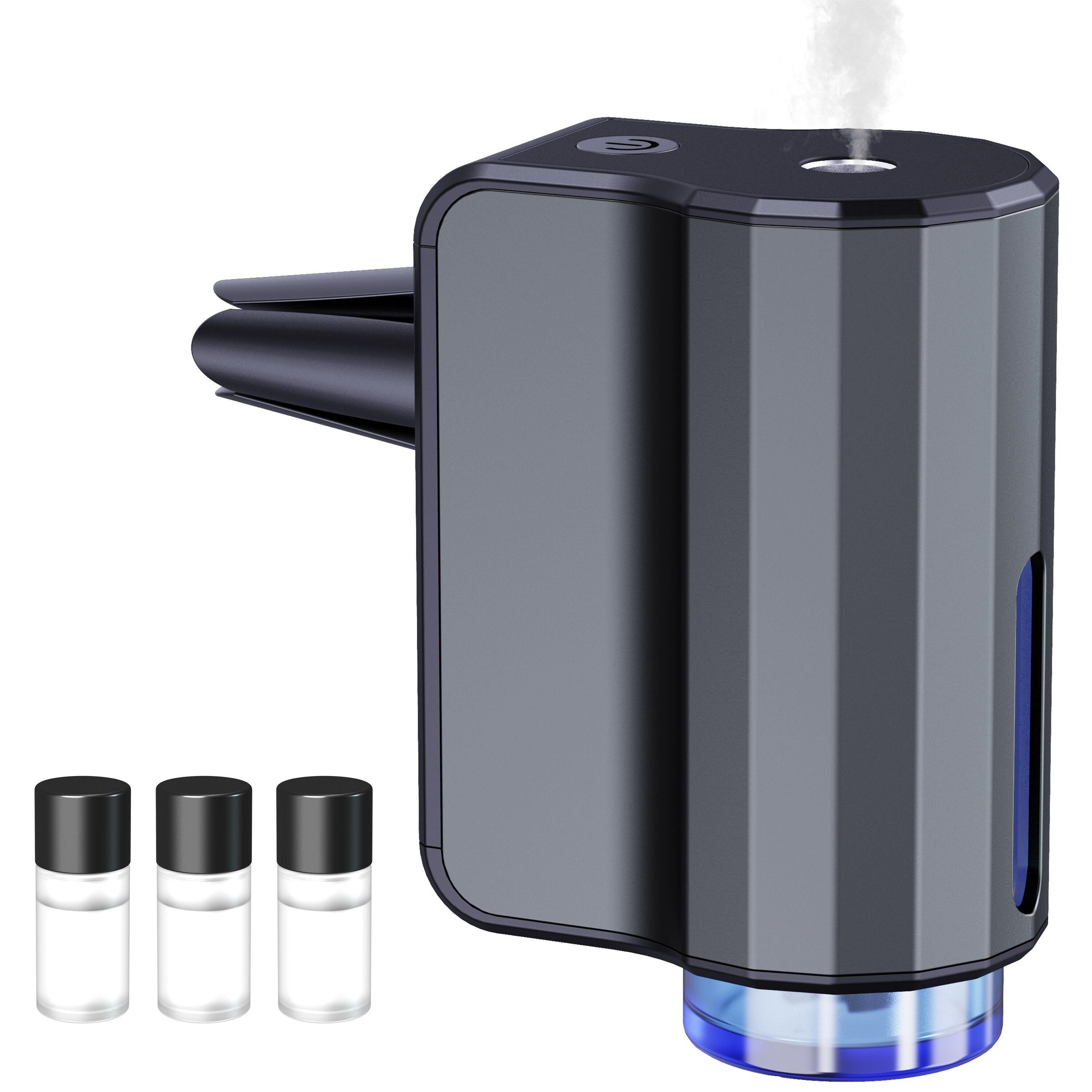 TEMU Smart Car Air Freshener With Scent Levels, Portable Diffuser, Essential Oil Fragrance Air Freshener For Vehicle With Adjustable Mist Mode, Aromatherapy With 3*10ml Natural Perfumes