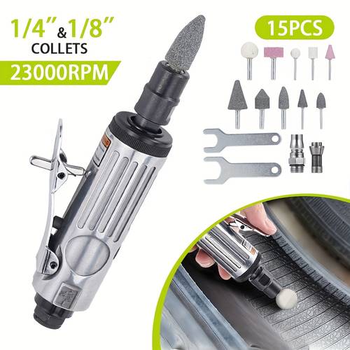 15pcs set grinding polishing machine kit tire rotating stone air grinder engraving tool 1 4 1 8 high speed polishing pneumatic tools