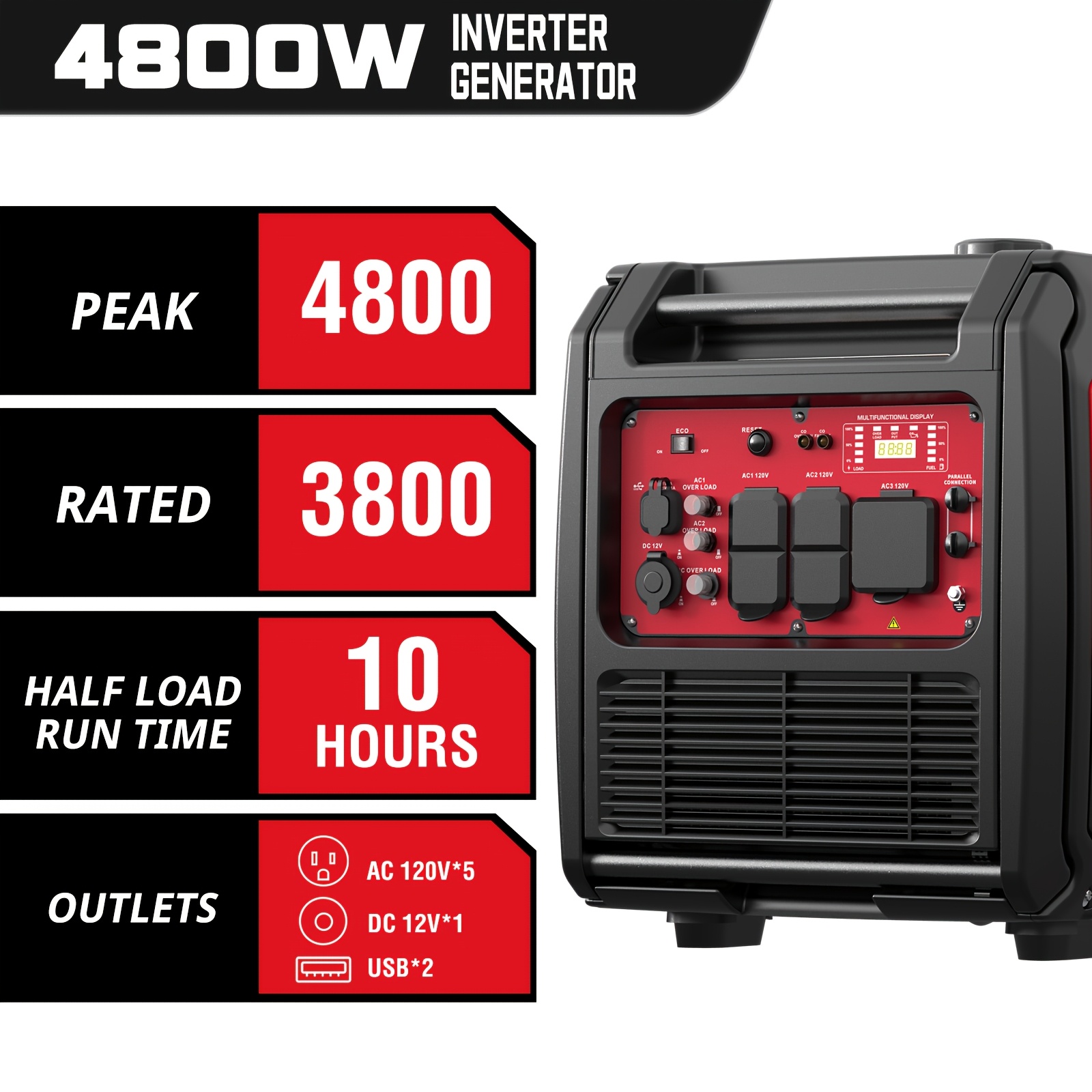 4800 watt 3600 watt gas engine generator for camping emergencies   alarm portable     Product details 2