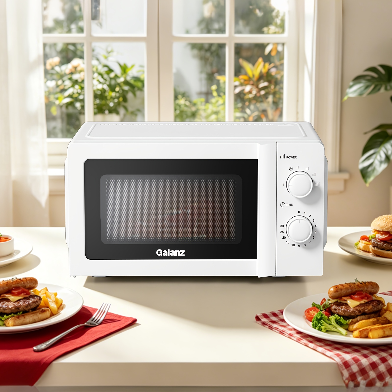 TEMU Galanz 20l Large-capacity Microwave Oven Mechanical Model Microwave Oven, Side-pull Door Sealing Design 700w And White Microwave Oven,