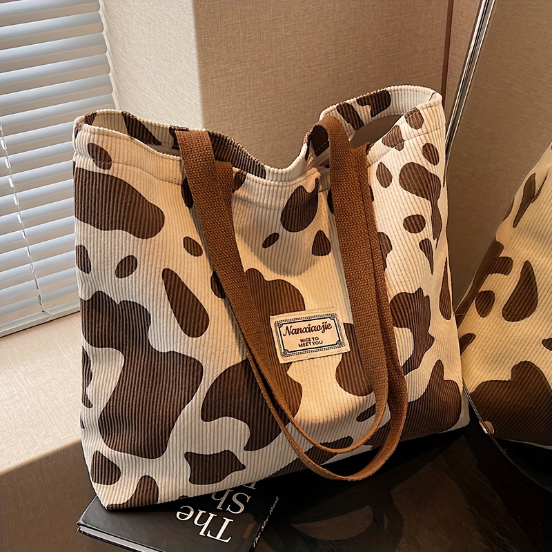 E-shop [Damenhandtasche] 2026 Schulanfang Mode Cow Print Samt Handtasche Tragetasche, Geeignet für Herren und Damen Handtasche Pendler Tasche