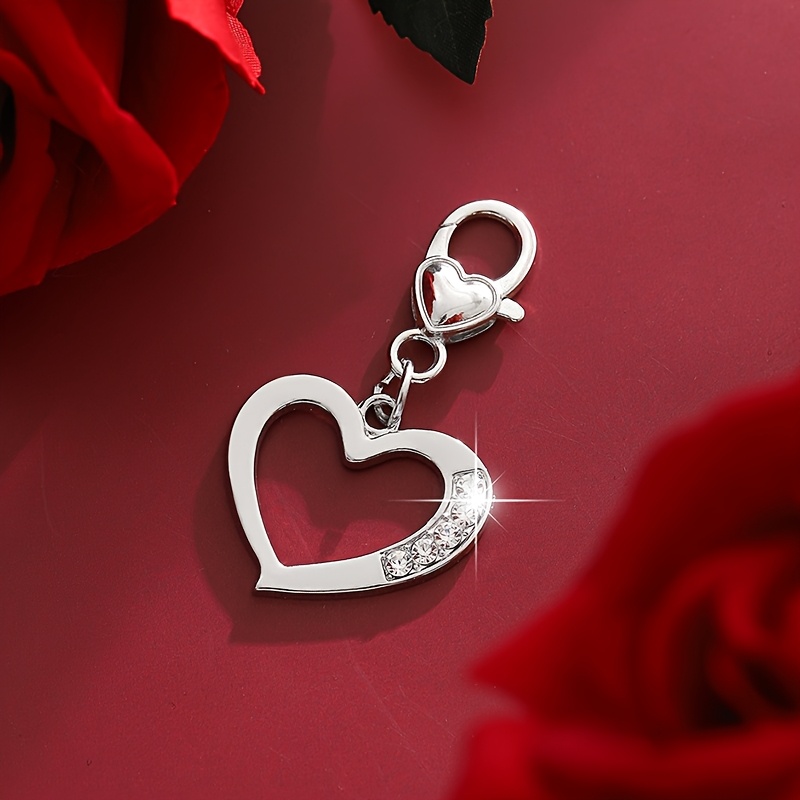 1pc Of Fashionable European And American Minimalist Heart-shaped Keychain Bag Charm, Suitable For Women' Key Bag Decoration And Valentine's Day Gift